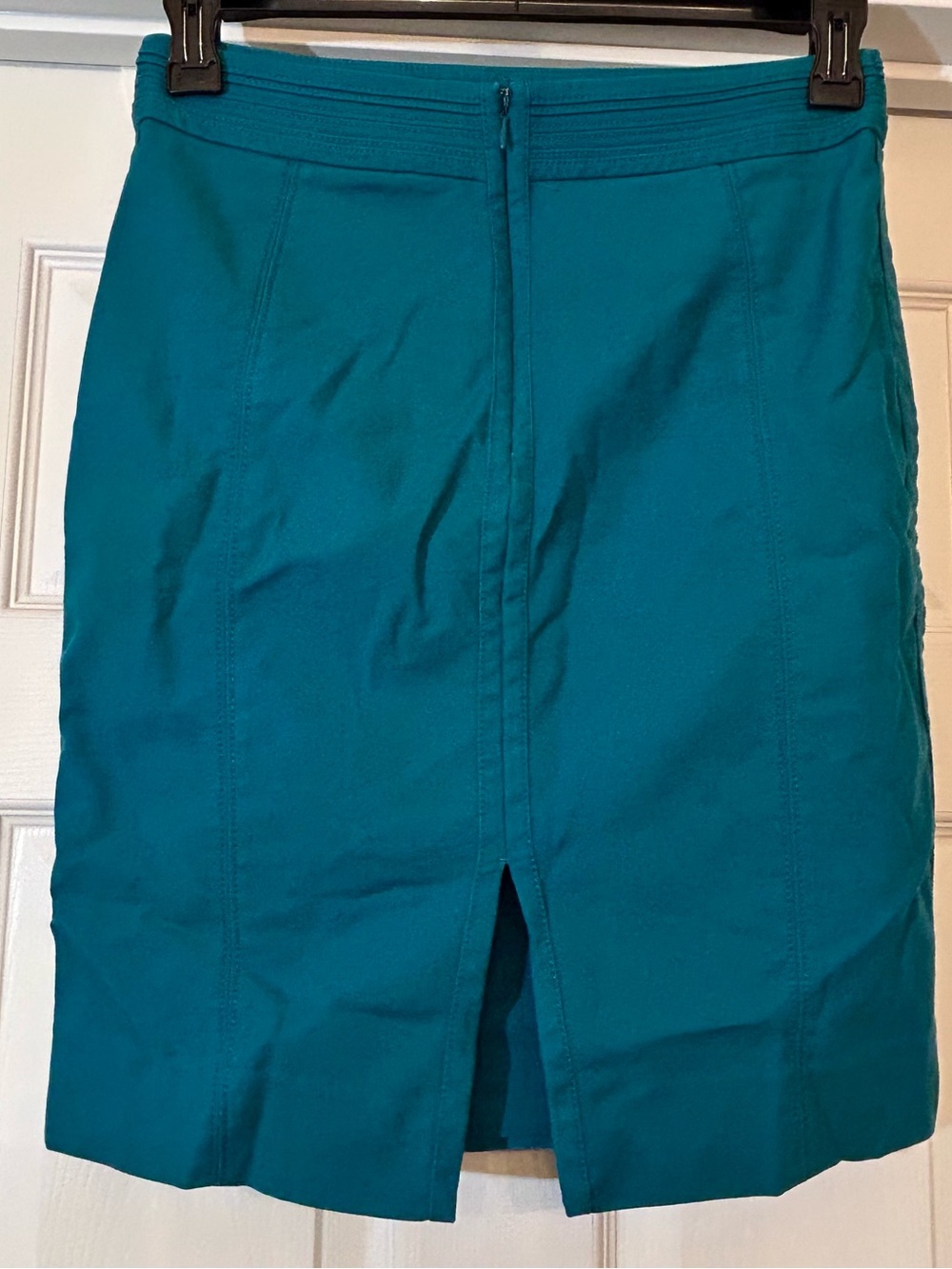 White House Black Market Perfect Form Teal Seamed Pencil Skirt Size 6 - Picture 9 of 9